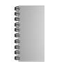 Broschüre mit Metall-Spiralbindung, Endformat DIN lang (105 x 210 mm), 128-seitig
