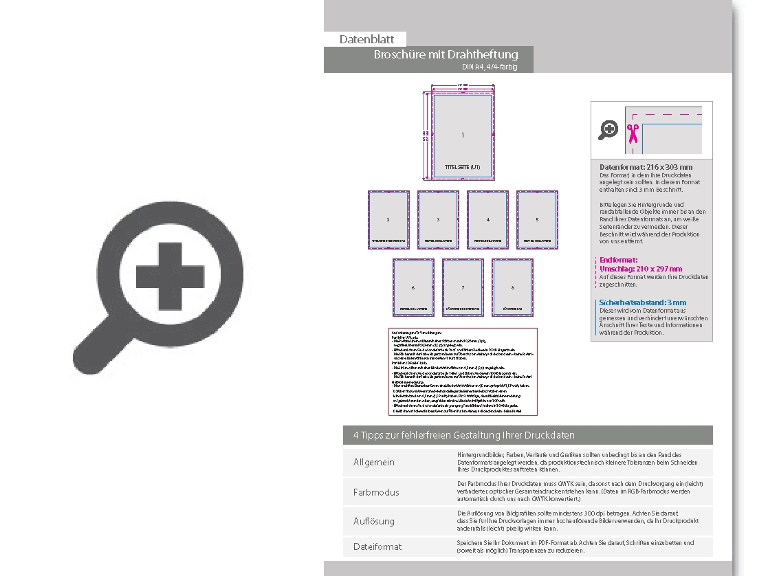 Product Bild brosch__re_mit_drahtheftung__endformat_din_a4__144-seitig