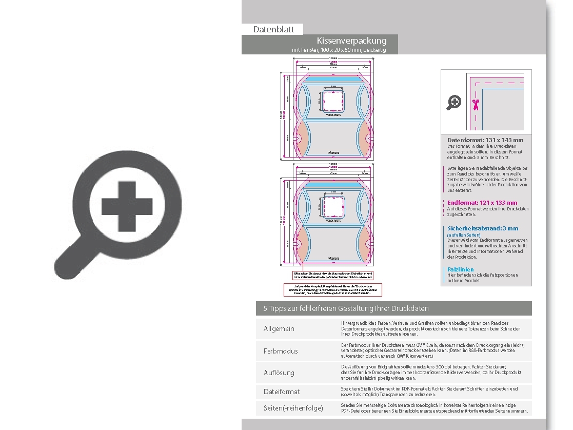 Product Bild kissenverpackung_(10_cm_x_2_cm_x_6_cm)_beidseitig_bedruckt_5_4-farbig_(cmyk_+_sonderfarbe)_mit_geklebtem_fenster