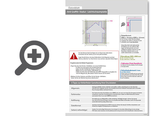 Product Bild leichtschaumplatte_stadur_mit_anti-graffiti-lack_gl__nzend_in_haus-form_konturgefr__st___einseitig_4_0-farbig_bedruckt