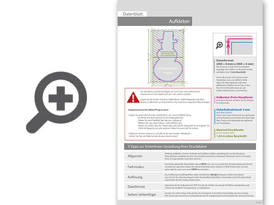 Product Bild wiederabl__sbare_klebefolie_in_schneemann-form_konturgeschnitten___einseitig_4_0-farbig_bedruckt